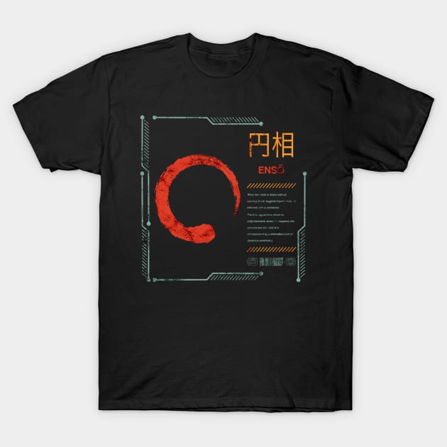 Enso Zen Circle Buddhist Japanese Kanji Characters Calligraphy 642 T-Shirt by dvongart